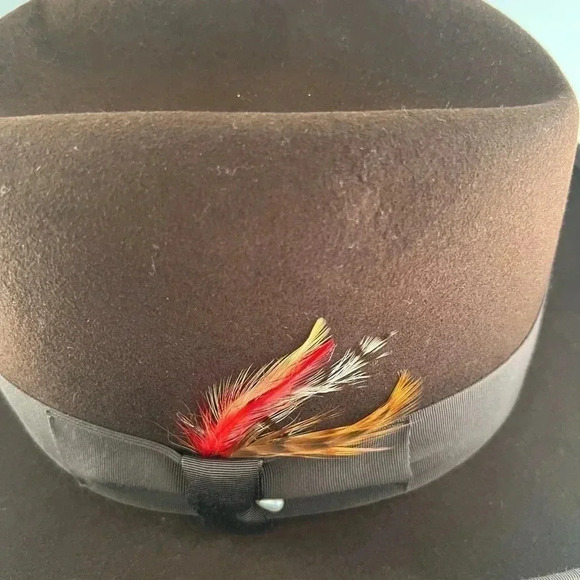 100 % Wool Designer Collection Fedora Godfather Brown Hat - Picture 2 of 10